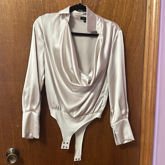 Satin bodysuit low neck - Picture 1 of 2